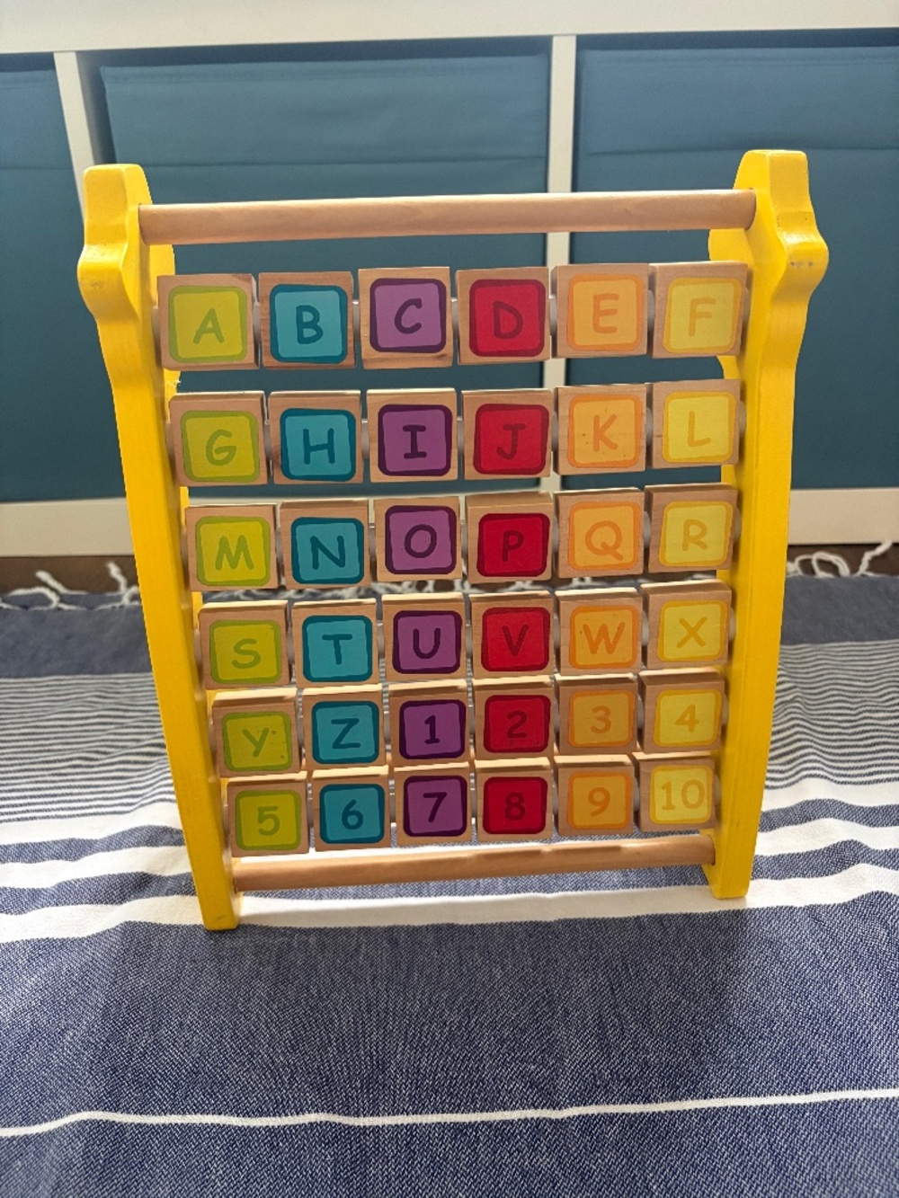 Wooden alphabet and number toy